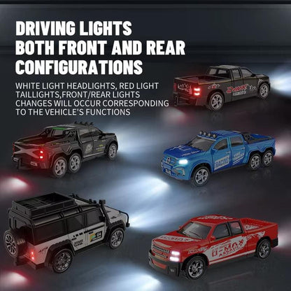 1:64 Mini Alloy RC Car with Lights | Metal Alloy | Trailer
