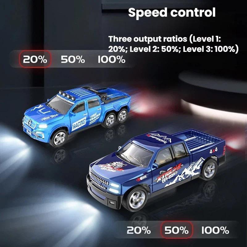 1:64 Mini Alloy RC Car with Lights | Metal Alloy | Trailer