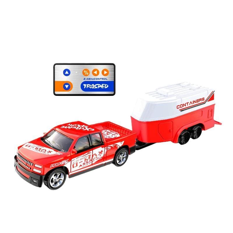 1:64 Mini Alloy RC Car with Lights | Metal Alloy | Trailer