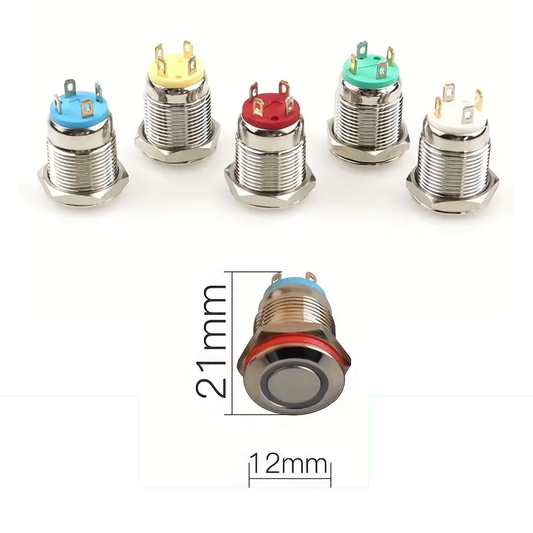 12mm Metal LED Momentary Push Button