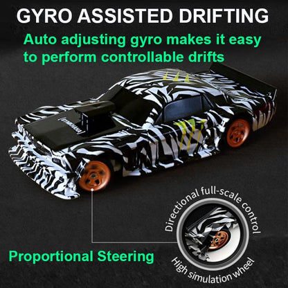 4301G 1:43 Scale RC 4WD Gyro Assist Drift Car, LED Lights, Drift and Race Tyres