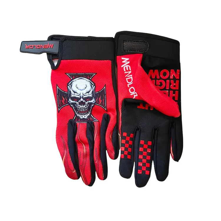 Mendlor Black and Red Racing Gloves