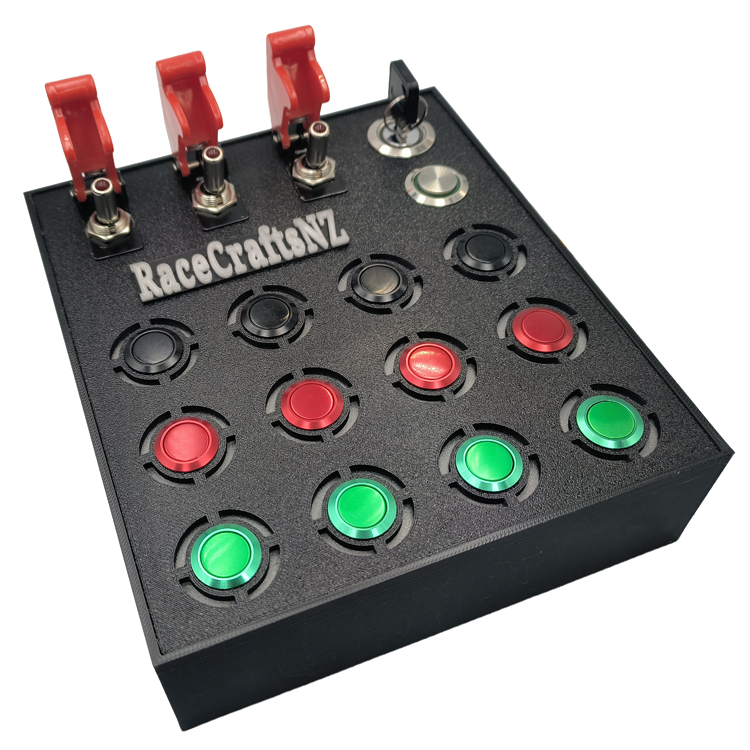 RaceCraftsNZ Delta 12 Button Box - For Racing, Truck and Flight Simulators and as a Universal Controller Box