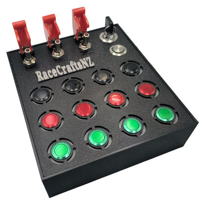 RaceCraftsNZ Delta 12 Button Box - For Racing, Truck and Flight Simulators and as a Universal Controller Box