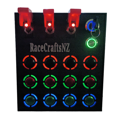 RaceCraftsNZ Delta 12 Button Box - For Racing, Truck and Flight Simulators and as a Universal Controller Box