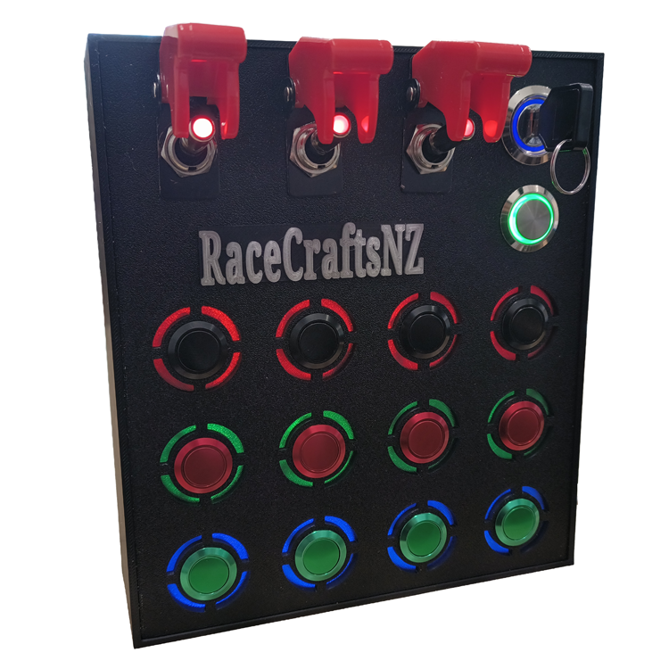 RaceCraftsNZ Delta 12 Button Box - For Racing, Truck and Flight Simulators and as a Universal Controller Box