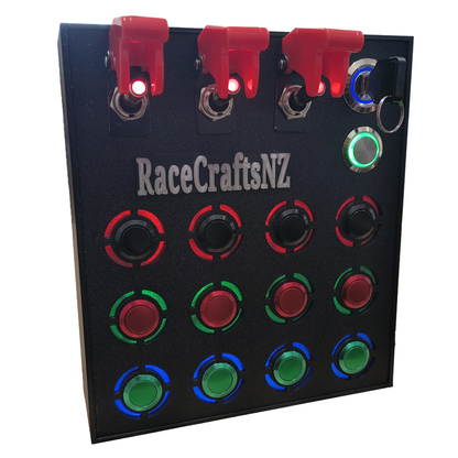 RaceCraftsNZ Delta 12 Button Box - For Racing, Truck and Flight Simulators and as a Universal Controller Box