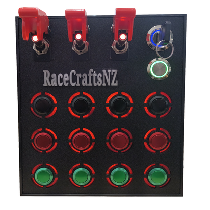RaceCraftsNZ Delta 12 Button Box - For Racing, Truck and Flight Simulators and as a Universal Controller Box