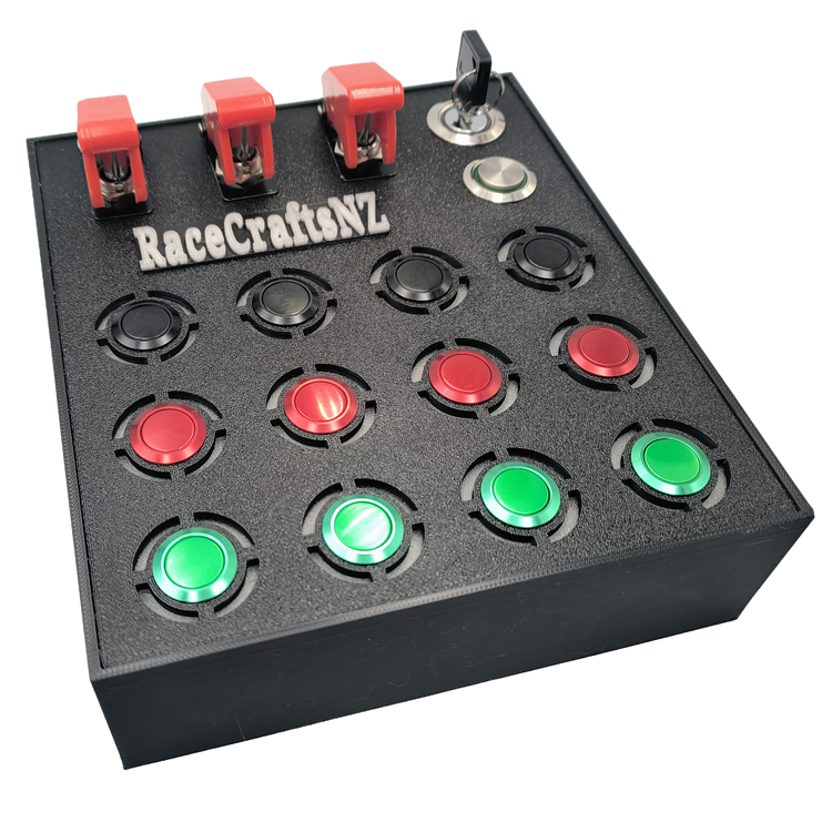 RaceCraftsNZ Delta 12 Button Box - For Racing, Truck and Flight Simulators and as a Universal Controller Box