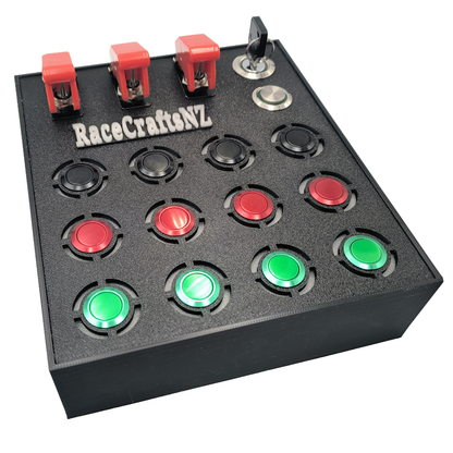 RaceCraftsNZ Delta 12 Button Box - For Racing, Truck and Flight Simulators and as a Universal Controller Box