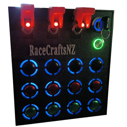 RaceCraftsNZ Delta 12 Button Box - For Racing, Truck and Flight Simulators and as a Universal Controller Box