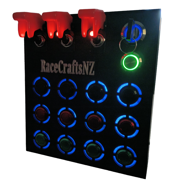RaceCraftsNZ Delta 12 Button Box - For Racing, Truck and Flight Simulators and as a Universal Controller Box