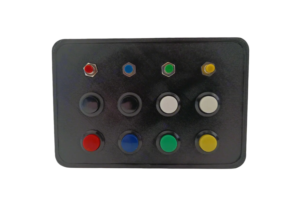 RacecraftsNZ Sim Racing Button Box, 8x Momentary Buttons, 4x Mini Momentary Buttons