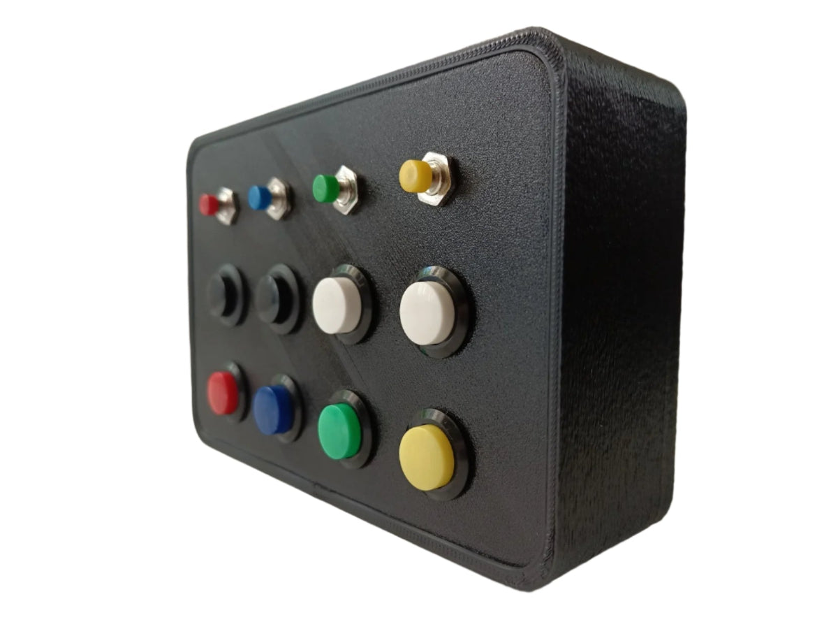RacecraftsNZ Sim Racing Button Box, 8x Momentary Buttons, 4x Mini Momentary Buttons