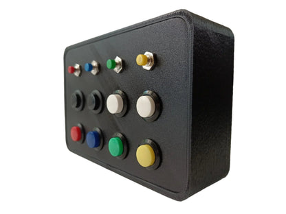 RacecraftsNZ Sim Racing Button Box, 8x Momentary Buttons, 4x Mini Momentary Buttons