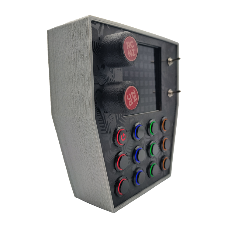 RaceCraftsNZ RC06 Button Box, 12x LED Buttons, Dual Rotary Encoders, LED Flag Box
