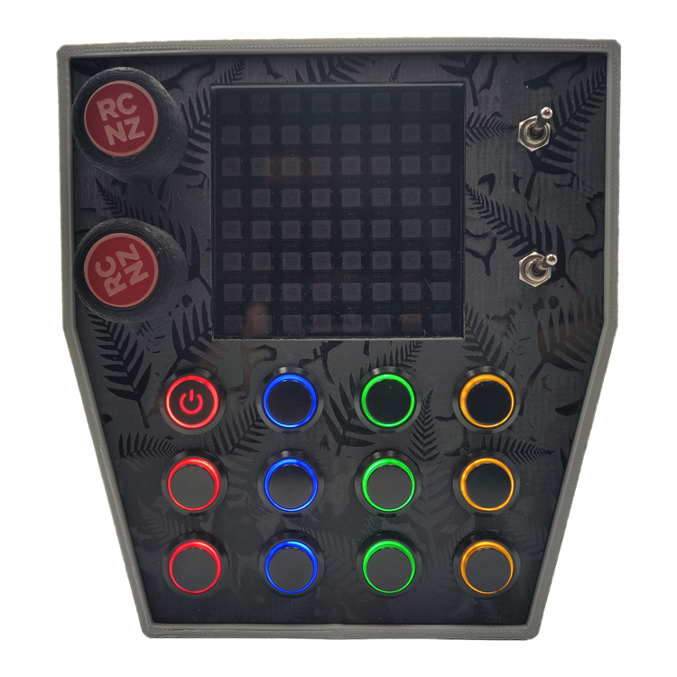 RaceCraftsNZ RC06 Button Box, 12x LED Buttons, Dual Rotary Encoders, LED Flag Box