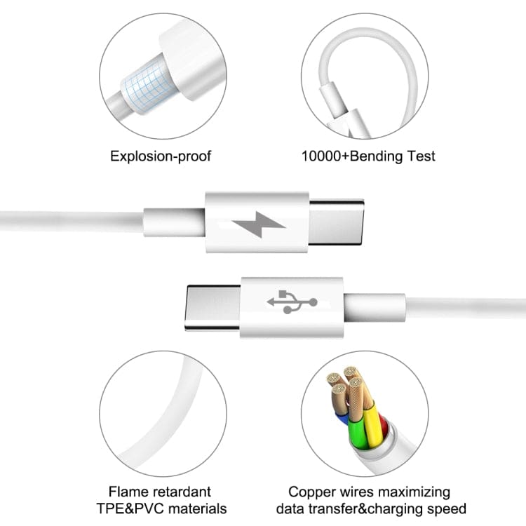 HAWEEL 25W 3A Type-C to Type-C PD Fast Charging Data Cable, Length: 2metre