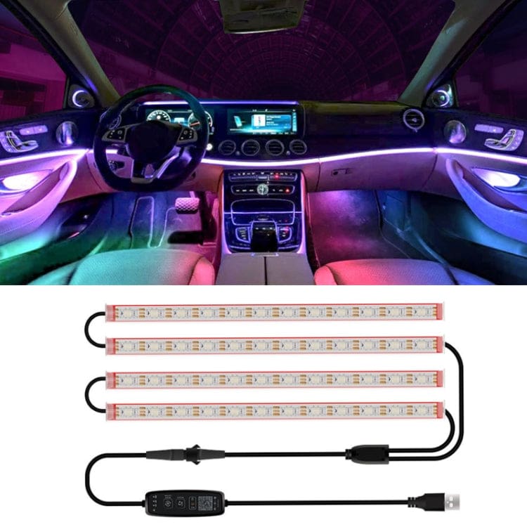 Zengge LED Light Bar Set for Car or Desk, Bluetooth Phone App, USB, Music Mode, Patterns