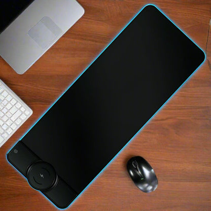 K9186 LED Large Desktop and Mouse Pad with 15W Wireless Charging Pad