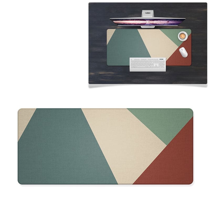 Large Geometric Desktop Mouse/Keyboard Pad, Non-Slip, 800x300mm