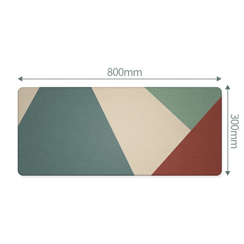 Large Geometric Desktop Mouse/Keyboard Pad, Non-Slip, 800x300mm
