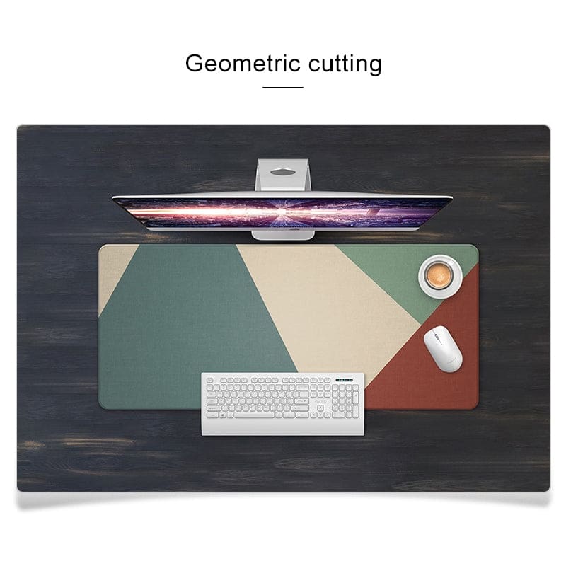 Large Geometric Desktop Mouse/Keyboard Pad, Non-Slip, 800x300mm