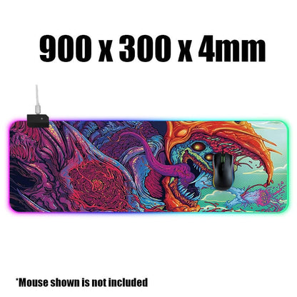 Monster LED Edge-Lit LED 900x300mm Desktop and Mouse  Pad