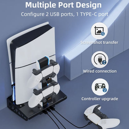 iPlay PS5 Wall Mount Cooling Stand, USB Hub and Controller Charging Station