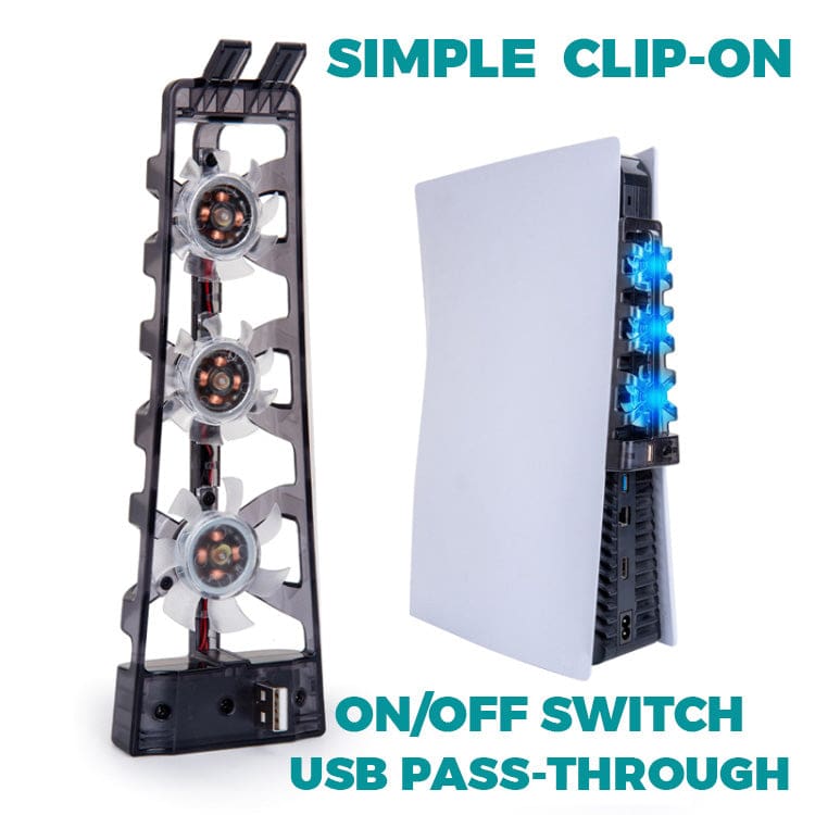 Dobe TP5 Triple Fan Cooling Bracket for PS5, Blue Fan LED