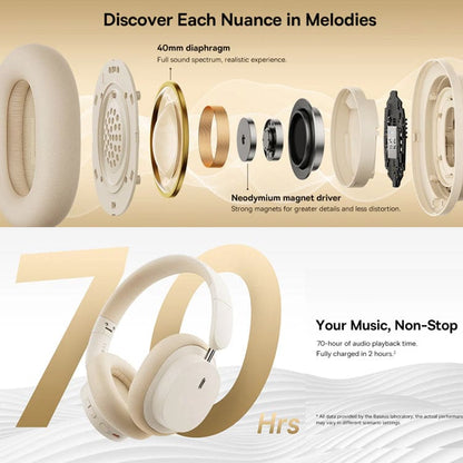 Baseus Bowie D05 Wireless Headphones, Wired or Wireless, Microphone, App Configuration