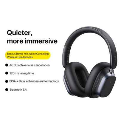 Baseus Bowie H1s Wireless Headphones, Wired or Wireless, ANC, App Configuration