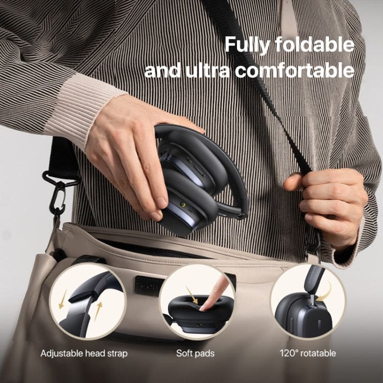 Baseus Bowie H1s Wireless Headphones, Wired or Wireless, ANC, App Configuration