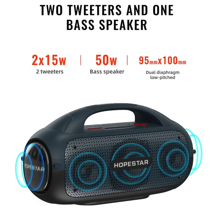 Hopestar A50 80WT BT Speaker, Power Bank, Big Bass, Triple Speakers, 12000mAh battery