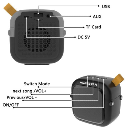 Hopestar T5Mini Bluetooth Speaker, 500mAh Battery, Compact Mini Size