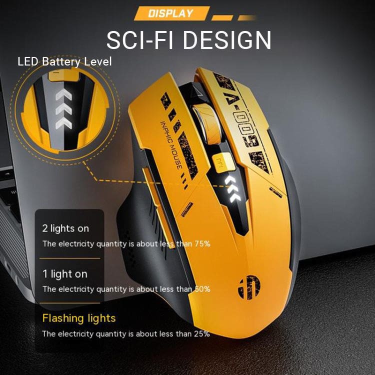 Inphic A9 Dual Mode Bluetooth/RF Wireless Optical Mouse, Rechargeable, 2400DPI