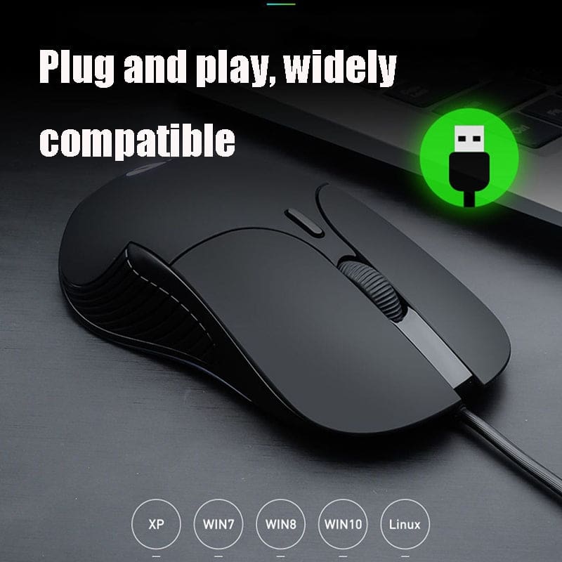 inphic B1 Wired USB 4800 DPI Optical Mouse, 5 Buttons, Scroll Wheel, LED
