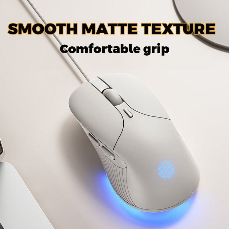 inphic B2 Wired USB 7200 DPI Optical Mouse, 5 Buttons, Scroll Wheel, LED