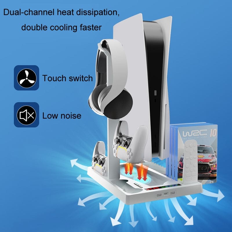 iPlay PS5 Cooling Stand, USB Hub and Controller Charging Station.