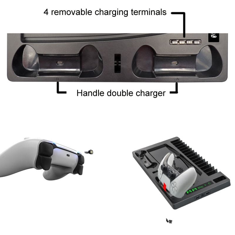 iPlay PS5 Cooling Stand, USB Hub and Controller Charging Station.