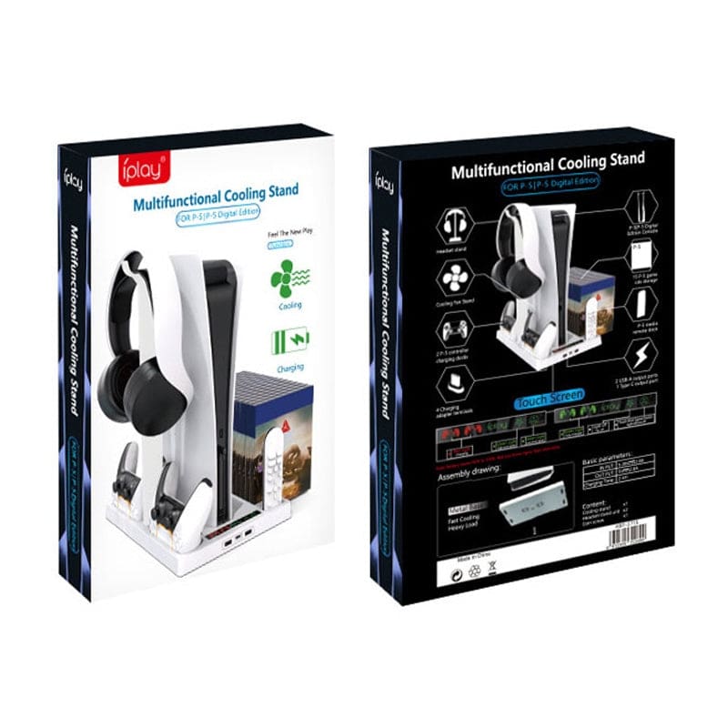 iPlay PS5 Cooling Stand, USB Hub and Controller Charging Station.