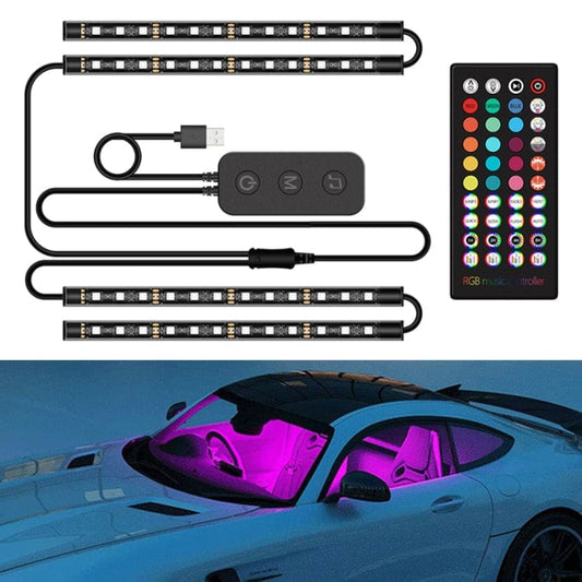 USB LED Ambient Light Bar Set, Car or Home, Bluetooth Phone App