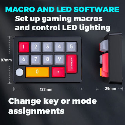MKESPN Mechanical USB Macro Number/Gaming Keypad, LED, Volume Knob