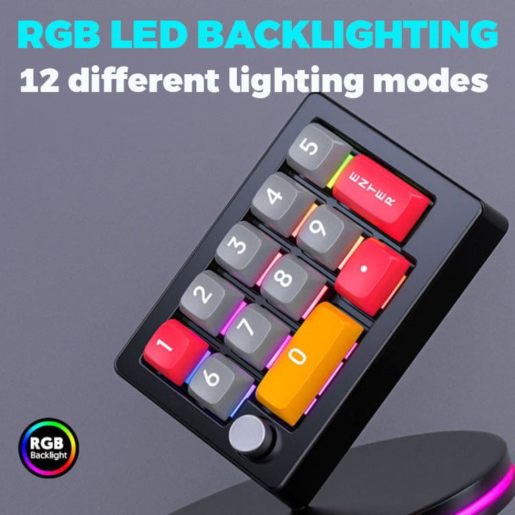 MKESPN Mechanical USB Macro Number/Gaming Keypad, LED, Volume Knob