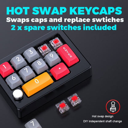 MKESPN Mechanical USB Macro Number/Gaming Keypad, LED, Volume Knob