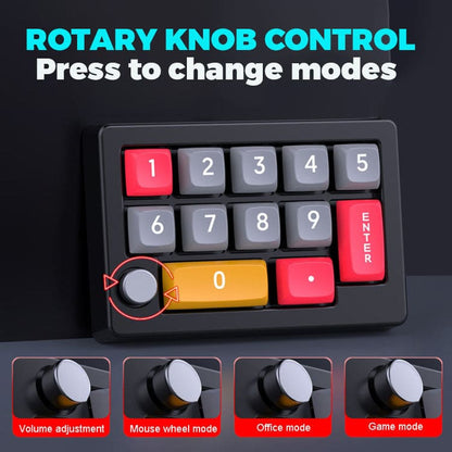 MKESPN Mechanical USB Macro Number/Gaming Keypad, LED, Volume Knob