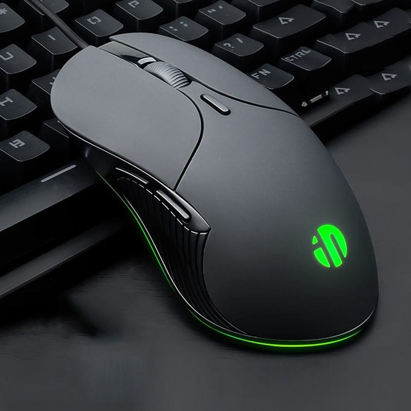 inphic B1 Wired USB 4800 DPI Optical Mouse, 5 Buttons, Scroll Wheel, LED