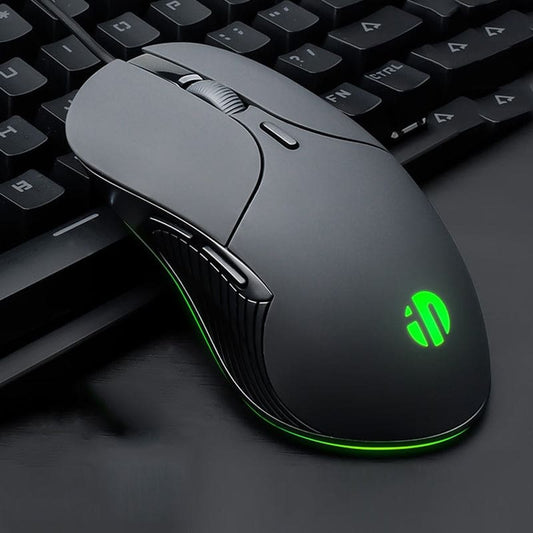 inphic B1 Wired USB 4800 DPI Optical Mouse, 5 Buttons, Scroll Wheel, LED