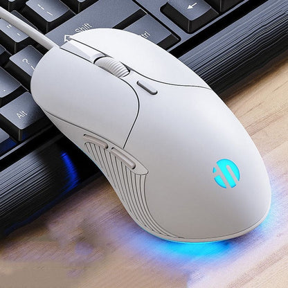 inphic B1 Wired USB 4800 DPI Optical Mouse, 5 Buttons, Scroll Wheel, LED