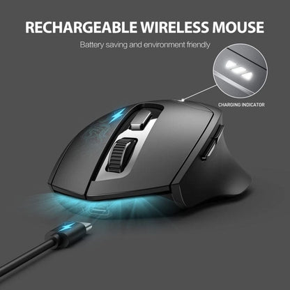 inphic DR01 Dual-Mode Bluetooth/RF Wireless Optical Mouse, Rechargeable, 1600DPI